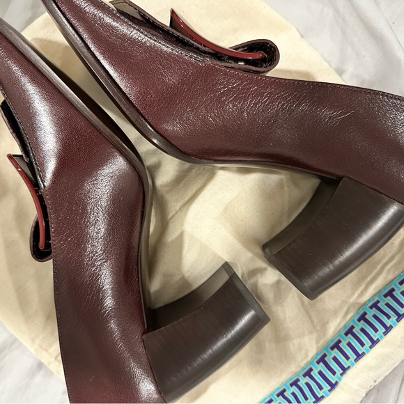 Tory Burch Dark Red Patent Leather Loafers - Picture 3 of 6